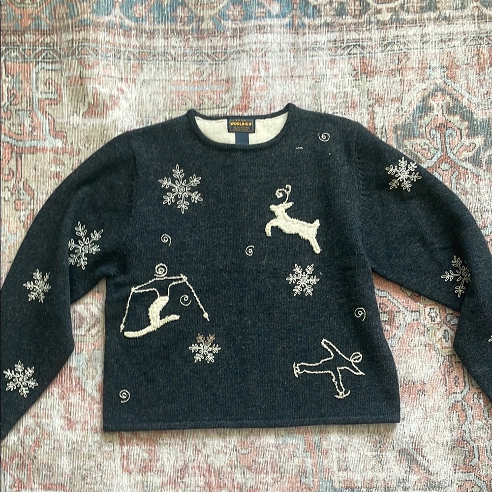 Woolrich Lambswool Ski Embroidered Sweater